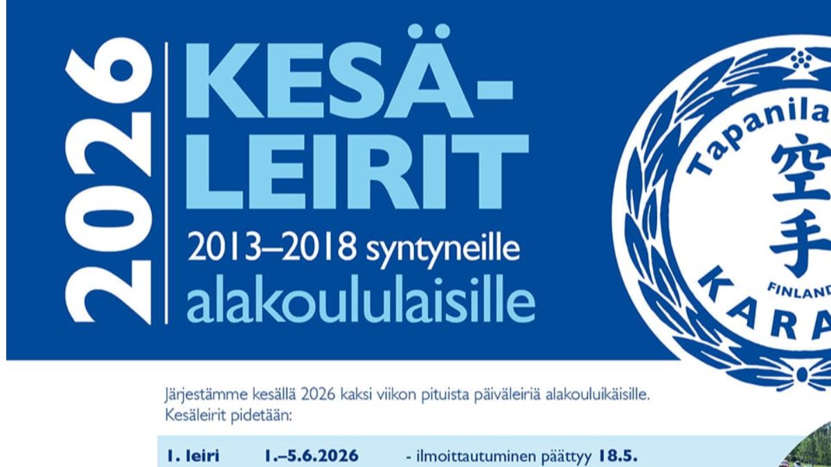 Kesän 2026 leirit -ilmoittautuminen avoinna